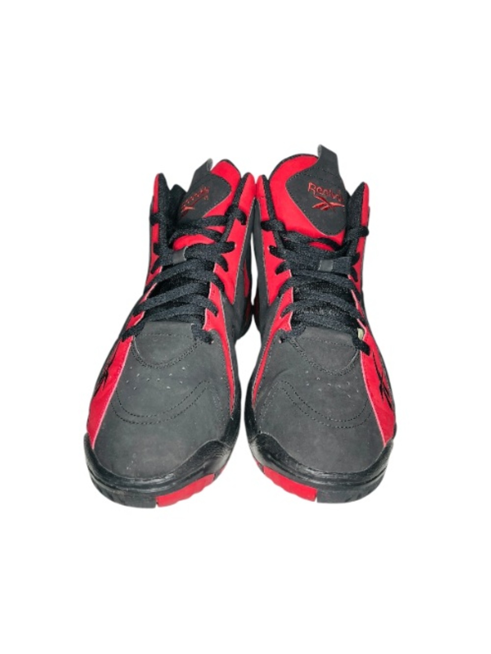 Reebok EUC Black and Red Zig-Zag High-Top Sneakers - Picture 6 of 8